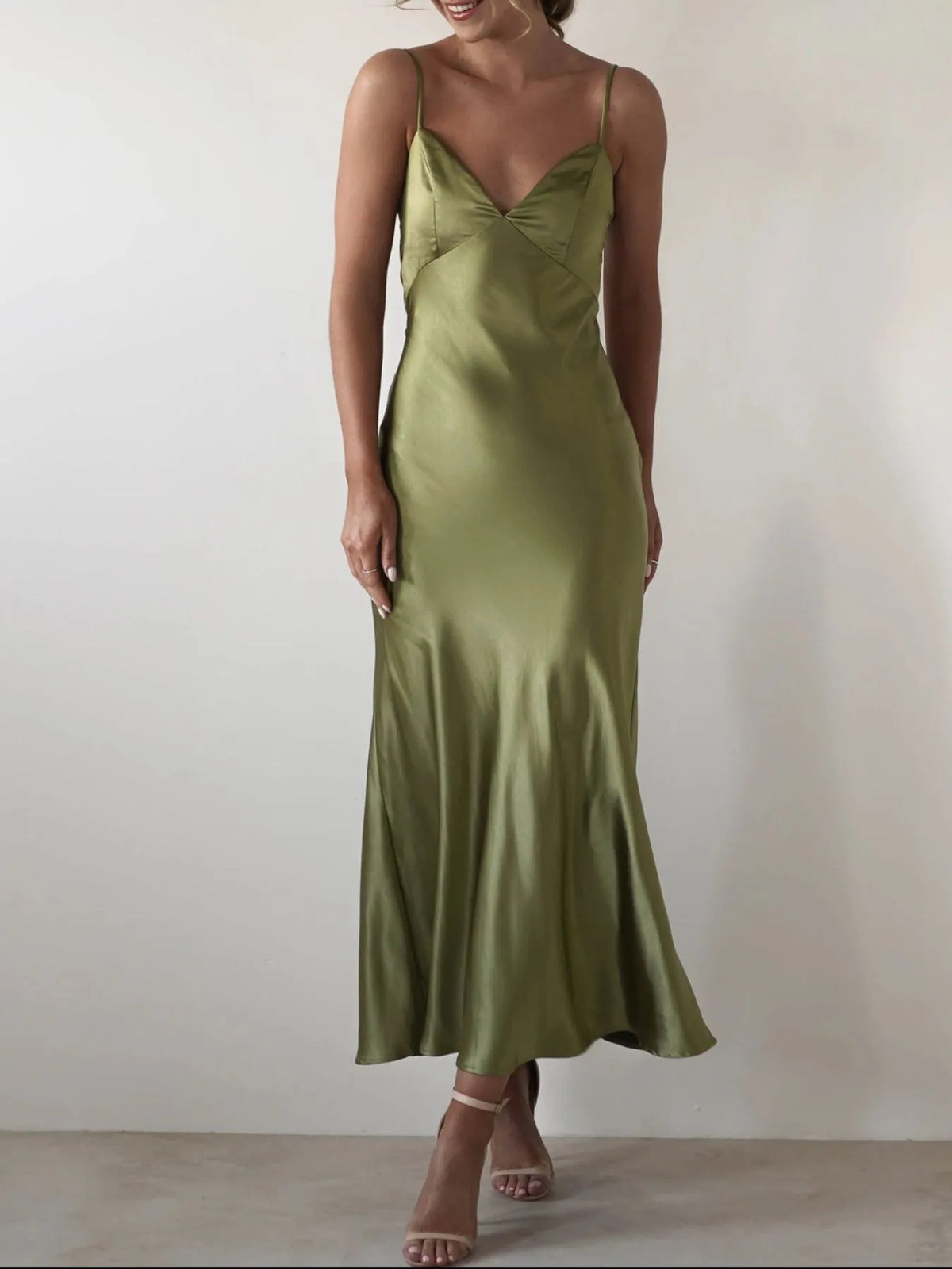 Satin Backless Cami Dress - alternate view 6