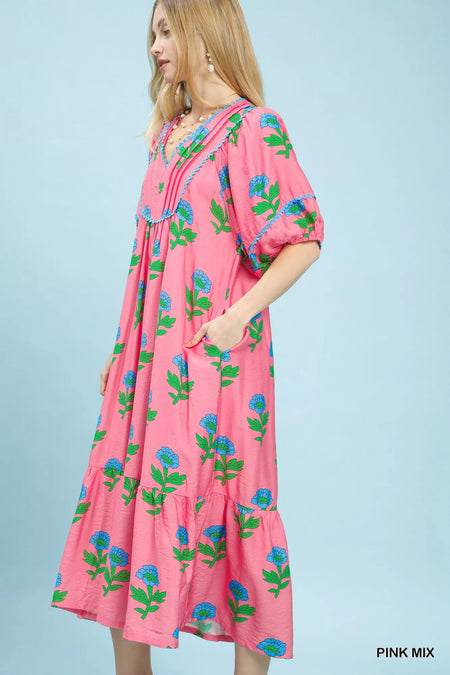 Floral Print Midi Dress - alternate view 2