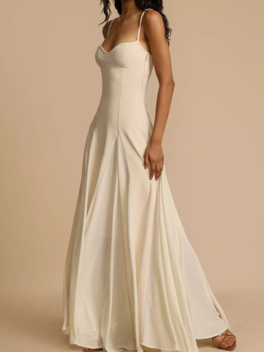 Sweetheart Neck Spaghetti Strap Flowy Maxi Dress - alternate view 2