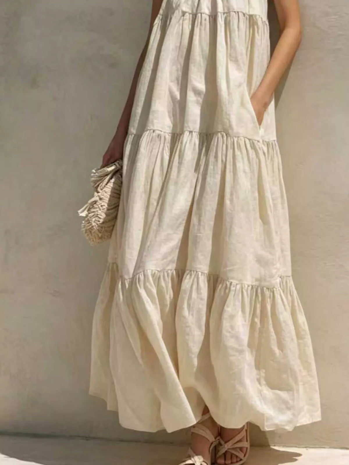 Tiered Scoop Neck Maxi Dress - alternate view 3