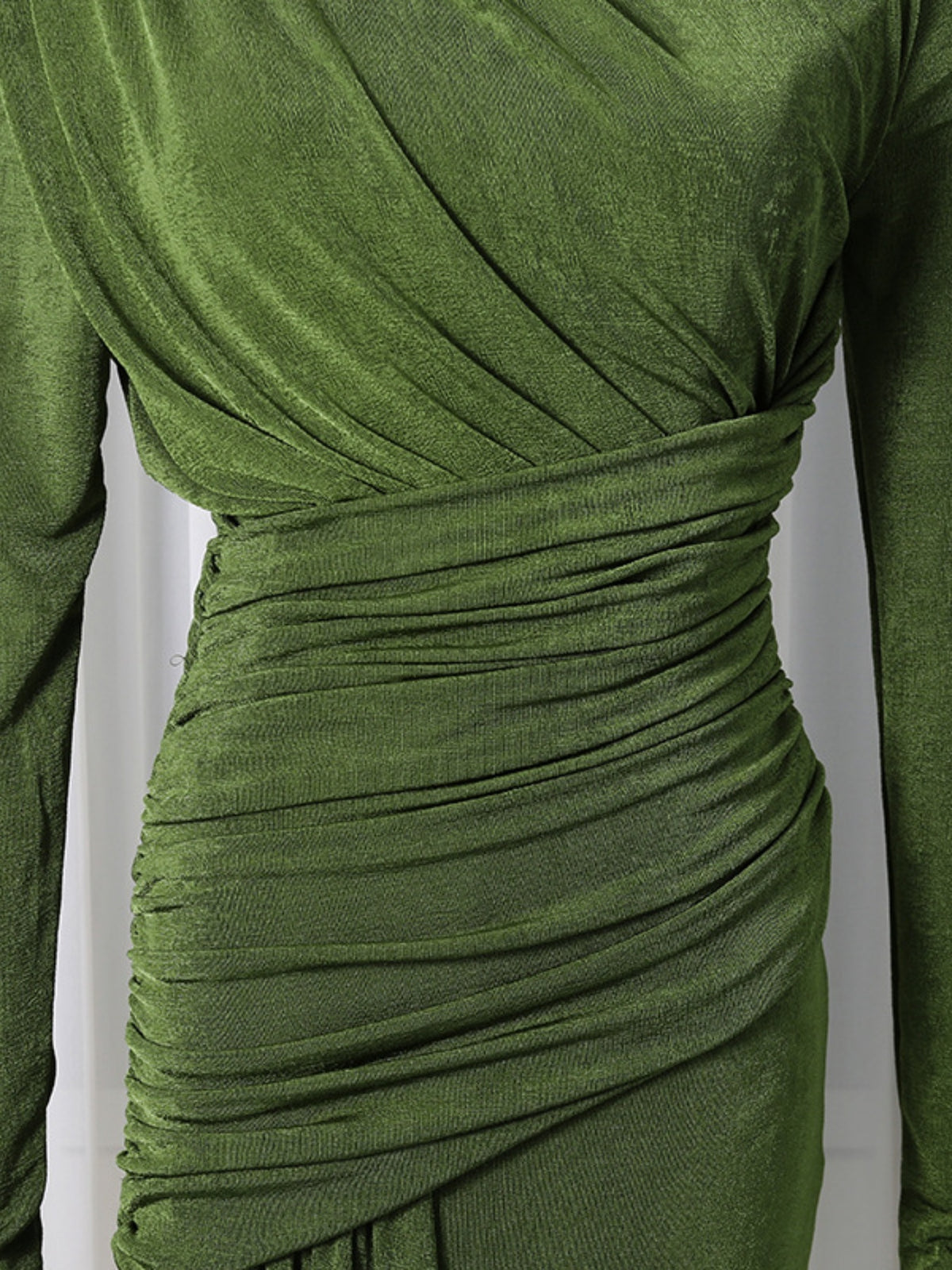 Ruched Long Sleeve Maxi Dress - alternate view 15