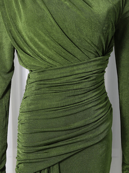 Ruched Long Sleeve Maxi Dress - alternate view 15