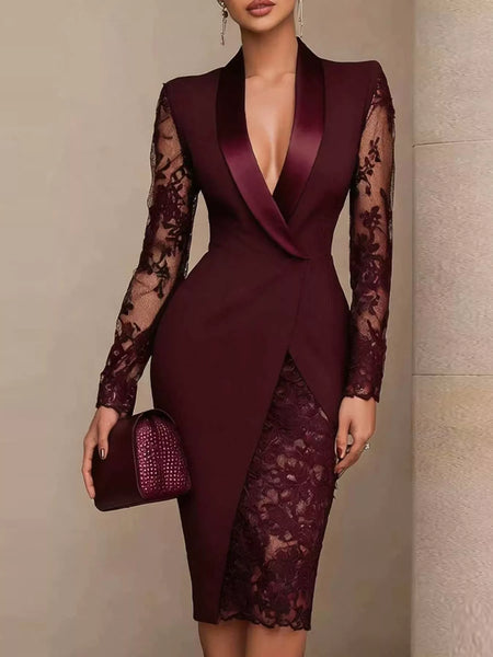Lace-Sleeve Blazer Dress - alternate view 11