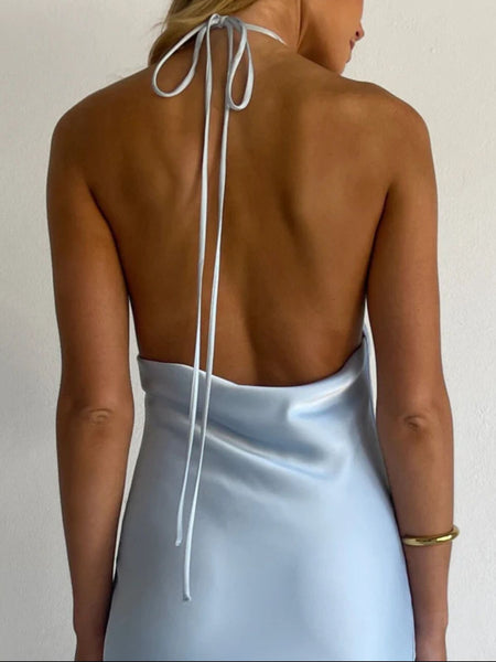 Halter Neck Satin Maxi Dress - alternate view 15