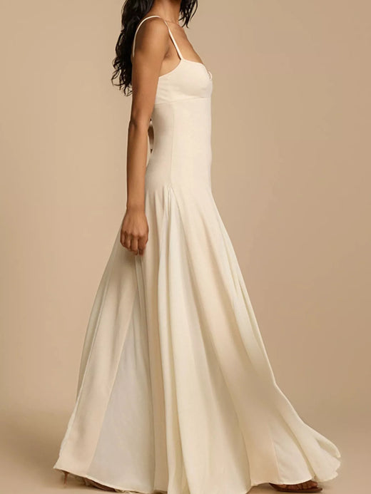 Sweetheart Neck Spaghetti Strap Flowy Maxi Dress - alternate view 6