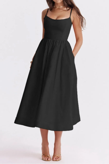 Floral Print Spaghetti Strap Midi Dress - alternate view 15