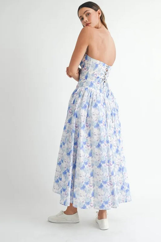 MABLE Sweetheart Neckline Floral Printed Midi Dress - alternate view 6
