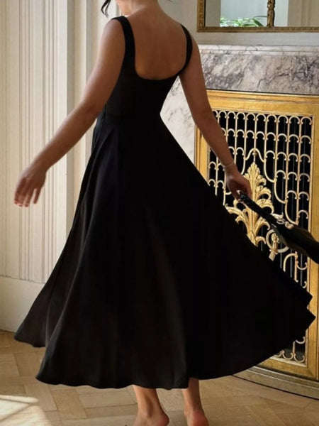 Square Neck Wide Strap A-Line Dress - alternate view 11