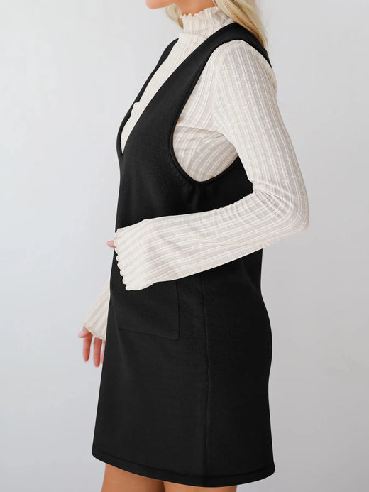 Sleeveless Knit Dress with Pockets - alternate view 3