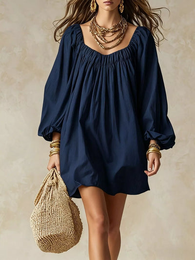 Flowy Balloon Sleeve Mini Dress - alternate view 7