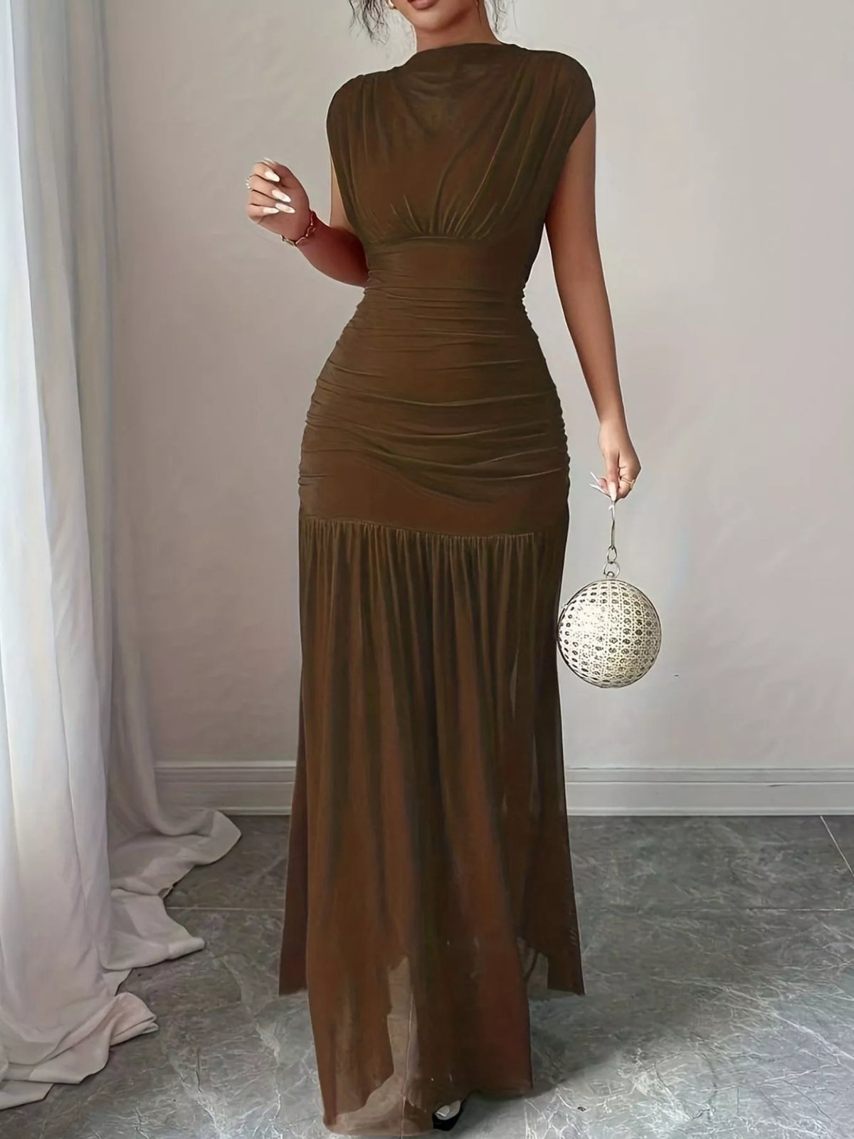 Ruched Bodycon Maxi Dress - alternate view 5