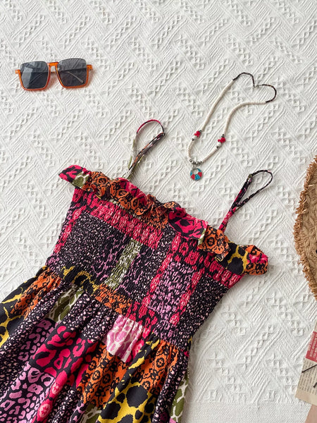 Smocked Leopard Cami Dress - alternate view 2