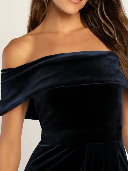 Off-Shoulder Wrap Sleeveless Midi Dress with Side Slit - alternate view 13