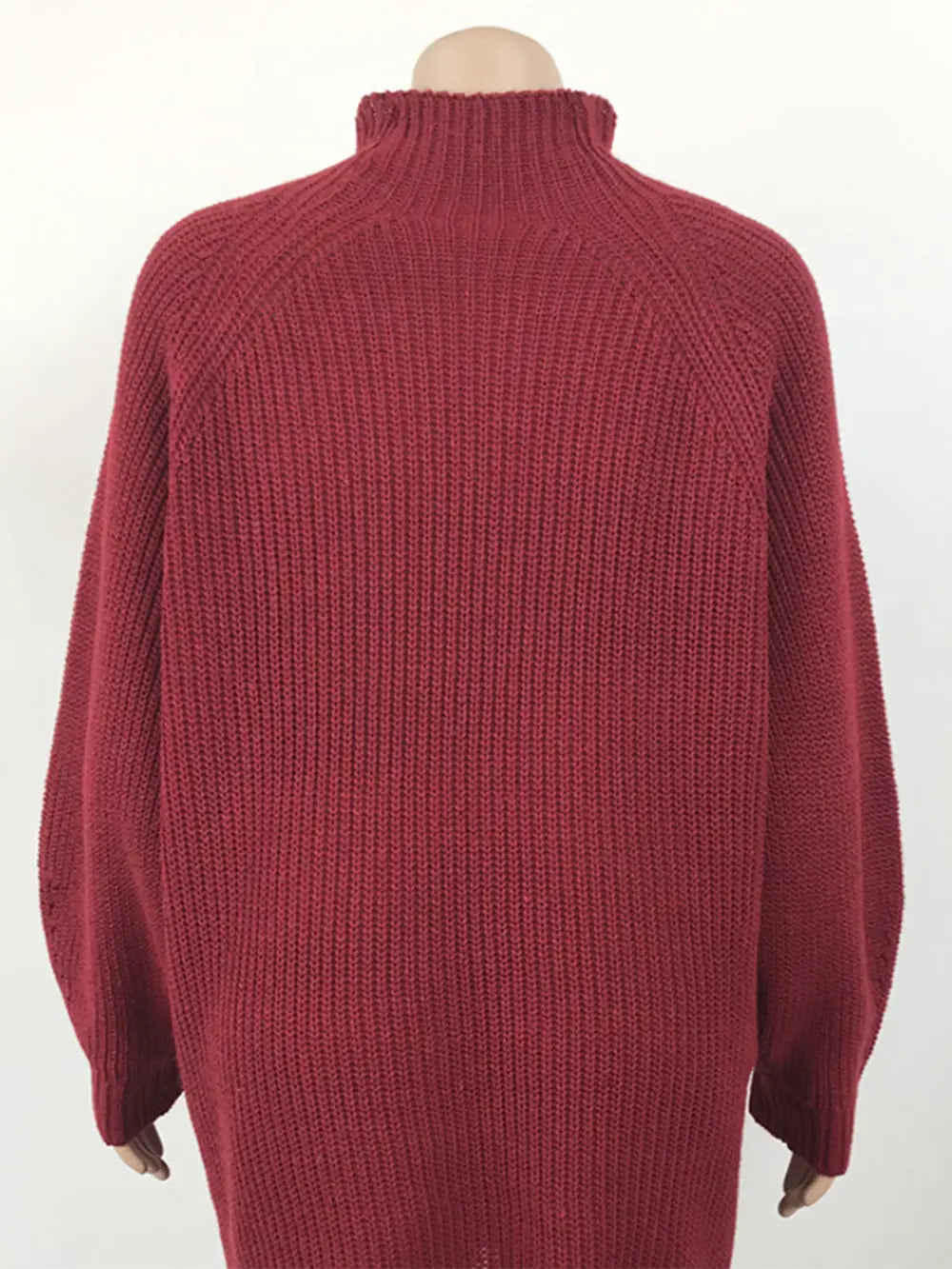Mock Neck Dropped Shoulder Sweater Dress - alternate view 6
