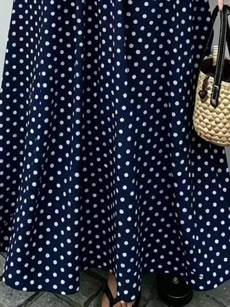 Strapless Polka Dot Ruched Maxi Dress - alternate view 35