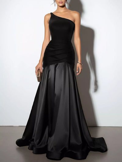 Single Shoulder Floor Length Dress - alternate view 4