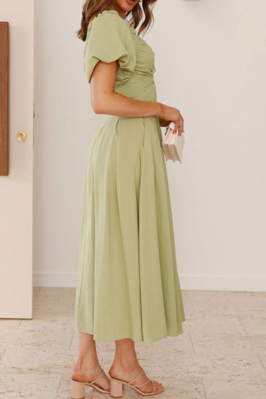 Sweetheart Neck Puff Sleeve Dress - alternate view 4