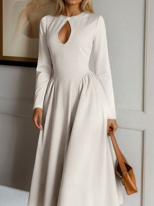 Keyhole Long Sleeve Midi Dress - alternate view 4