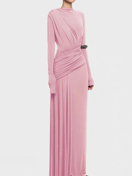 Ruched Long Sleeve Maxi Dress - alternate view 8