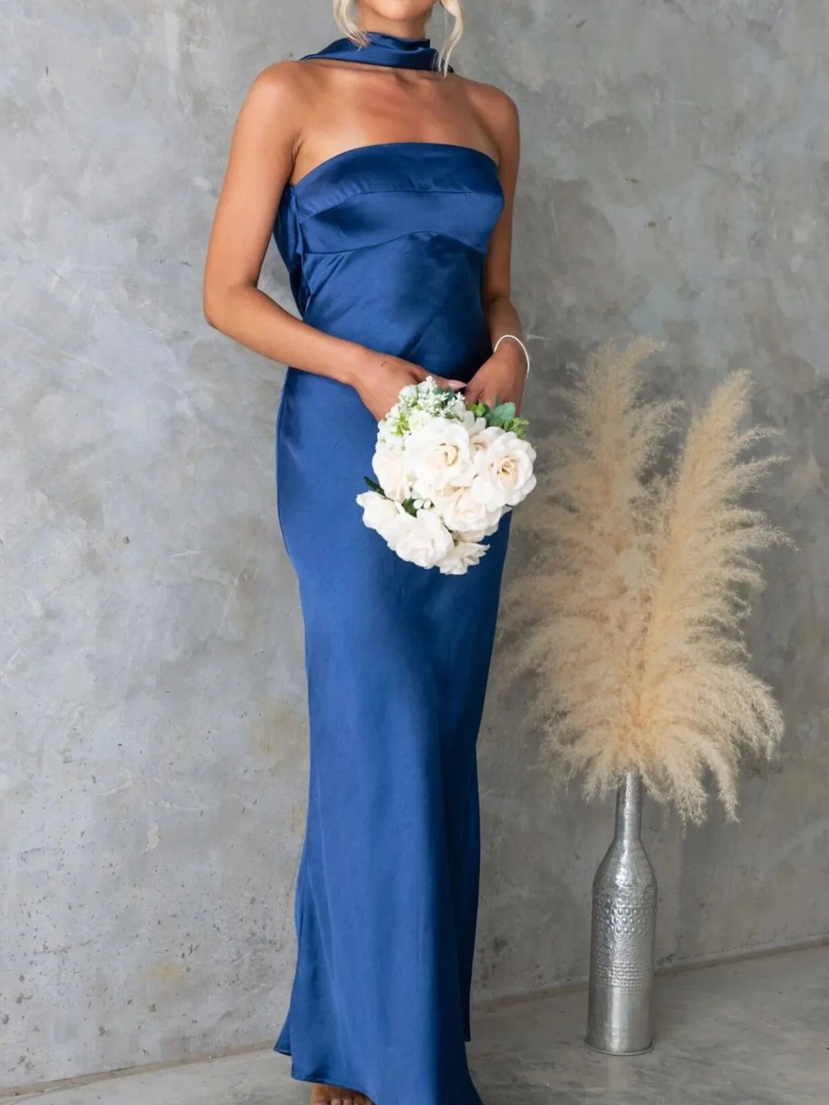Satin Tube Maxi Dress - alternate view 2