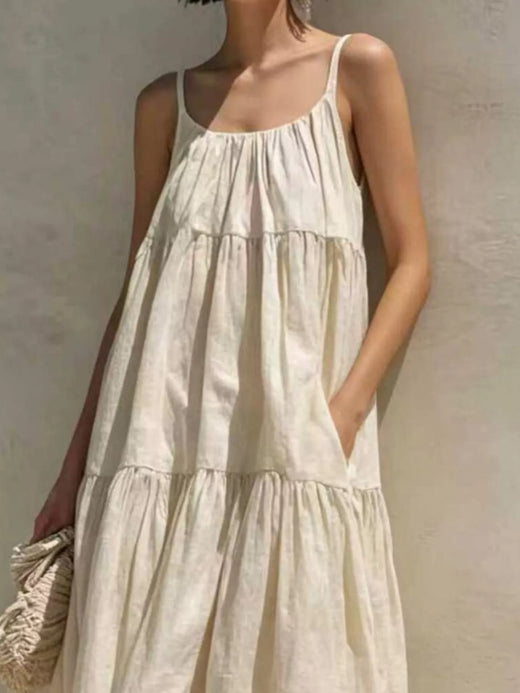 Tiered Scoop Neck Maxi Dress - alternate view 2