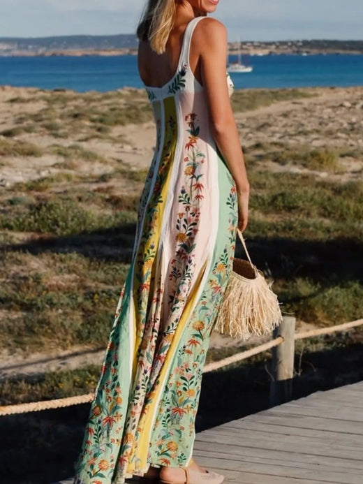 Floral Print Sweetheart Neck Maxi Dress - alternate view 4