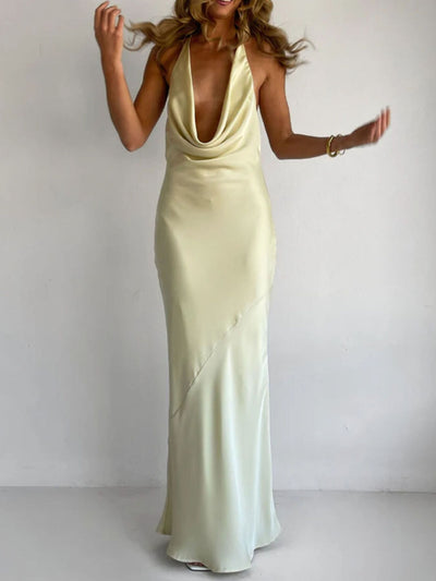 Halter Neck Satin Maxi Dress - alternate view 22