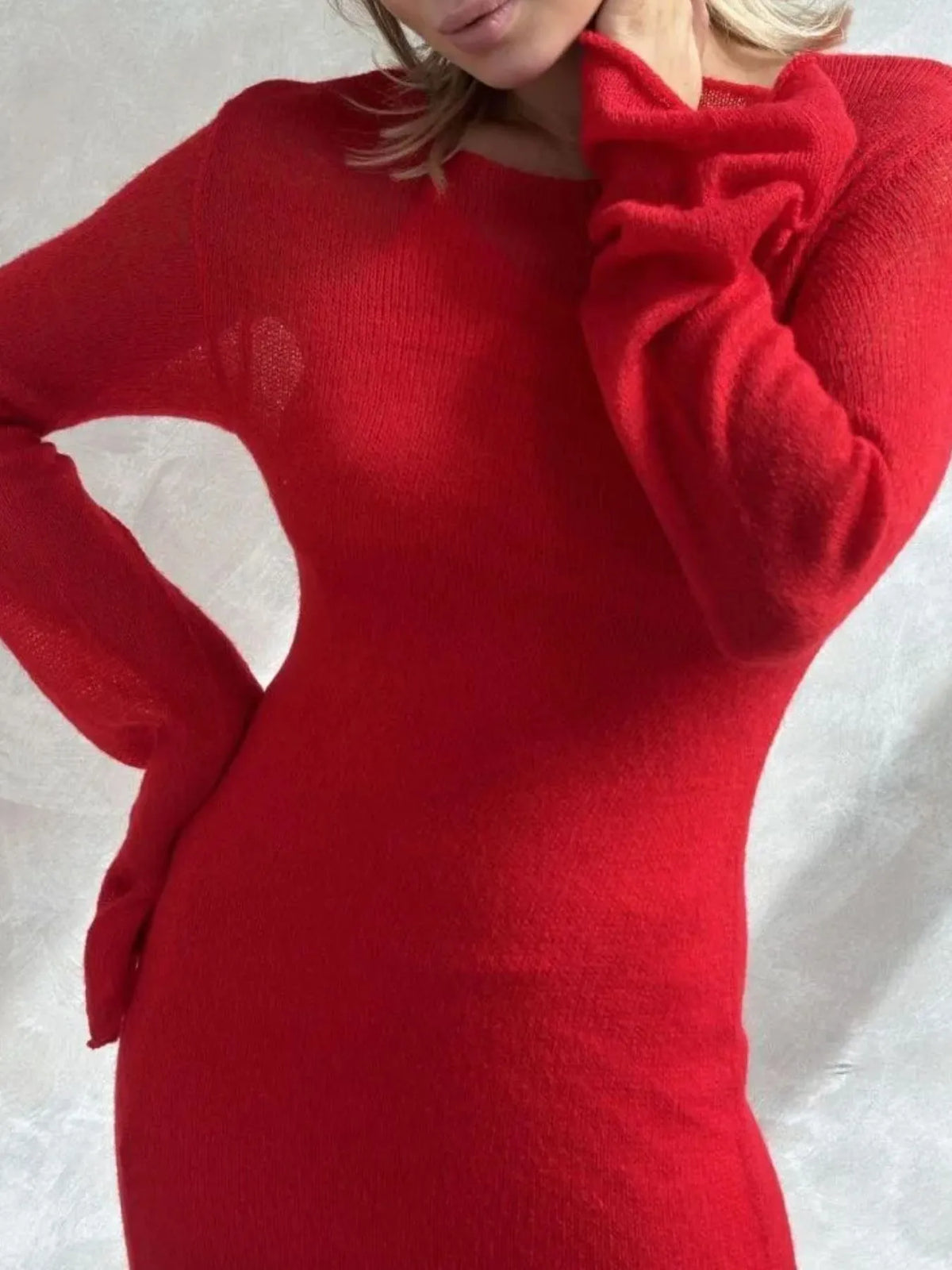 Ribbed Knit Cami Dress and Cover Up Sweater Set - alternate view 10