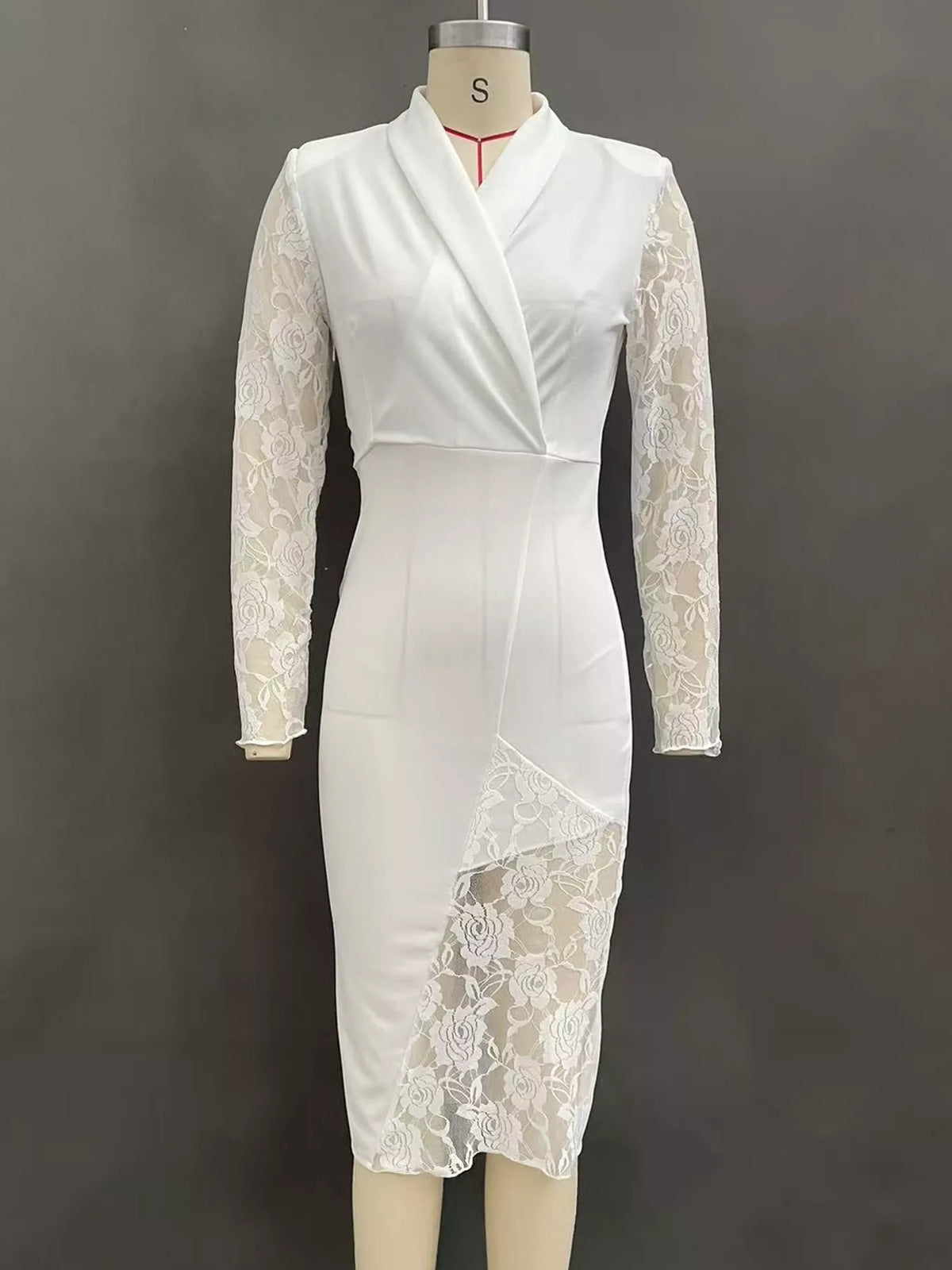 Lace-Sleeve Blazer Dress - alternate view 6