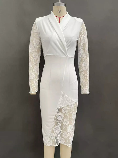 Lace-Sleeve Blazer Dress - alternate view 6