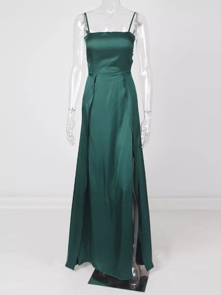 Spaghetti Strap High-Slit Maxi Dress - alternate view 8