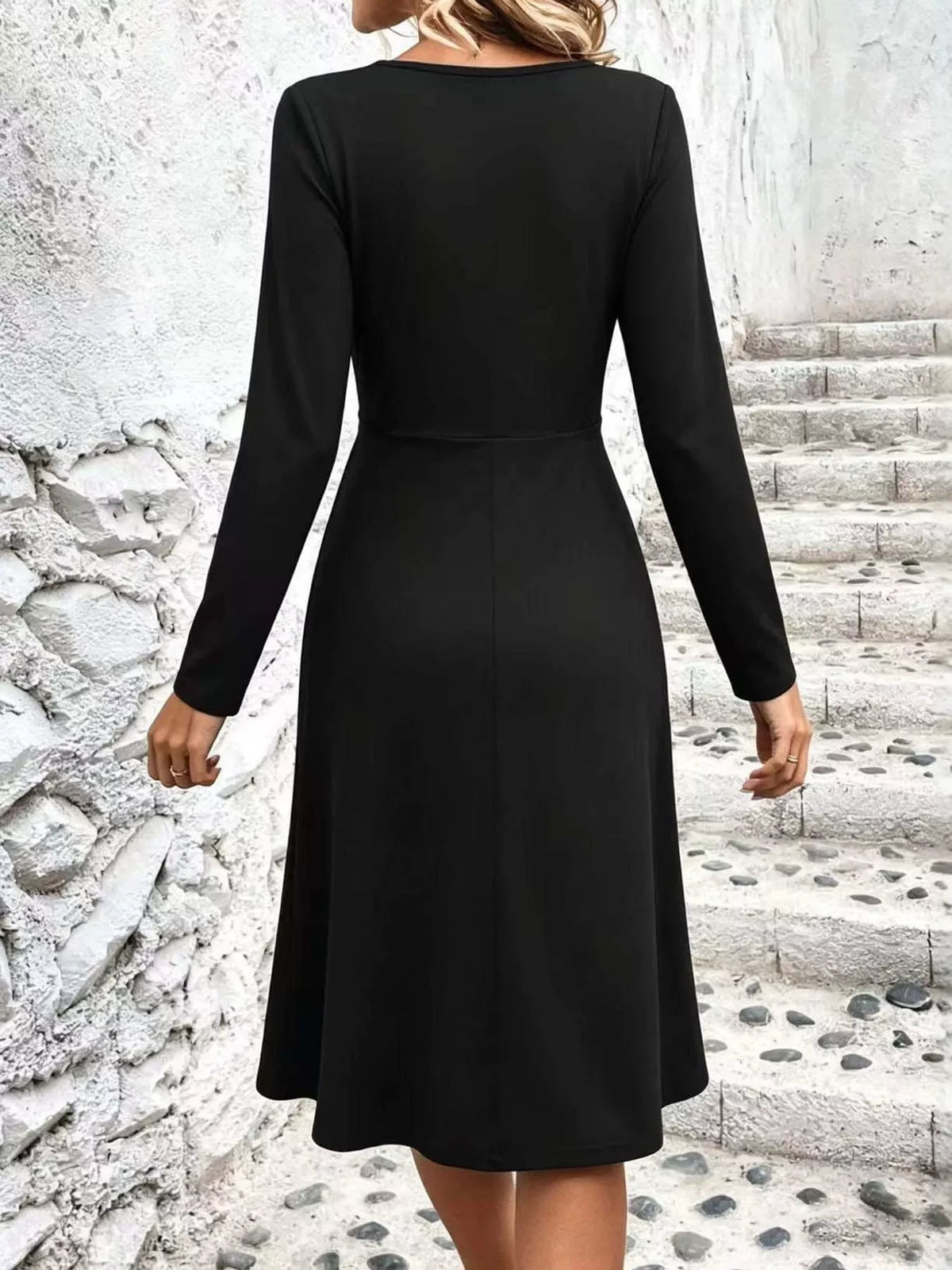 Full Size Ruched Front Midi Dress Plus Size - alternate view 6