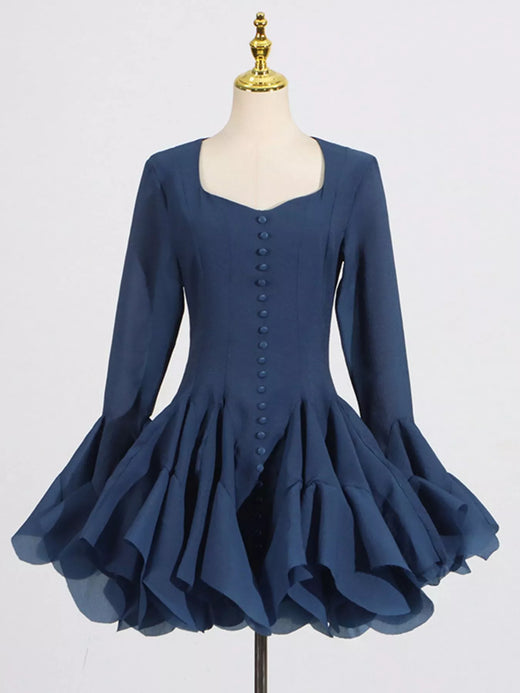 Ruffled Flare Sleeve Mini Dress - alternate view 2