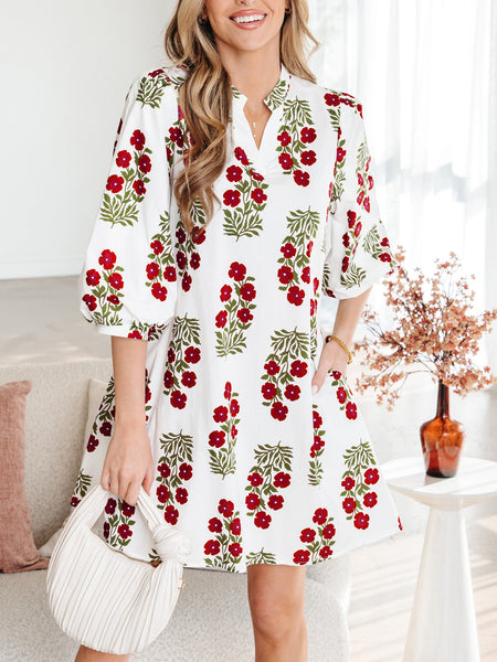 Floral Print Casual Mini Dress - alternate view 2