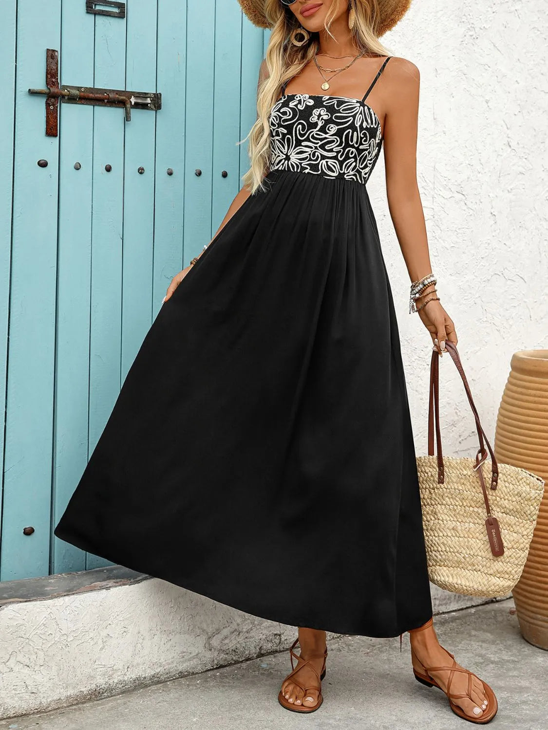 Smocked Midi Cami Dress with Pockets - alternate view 5