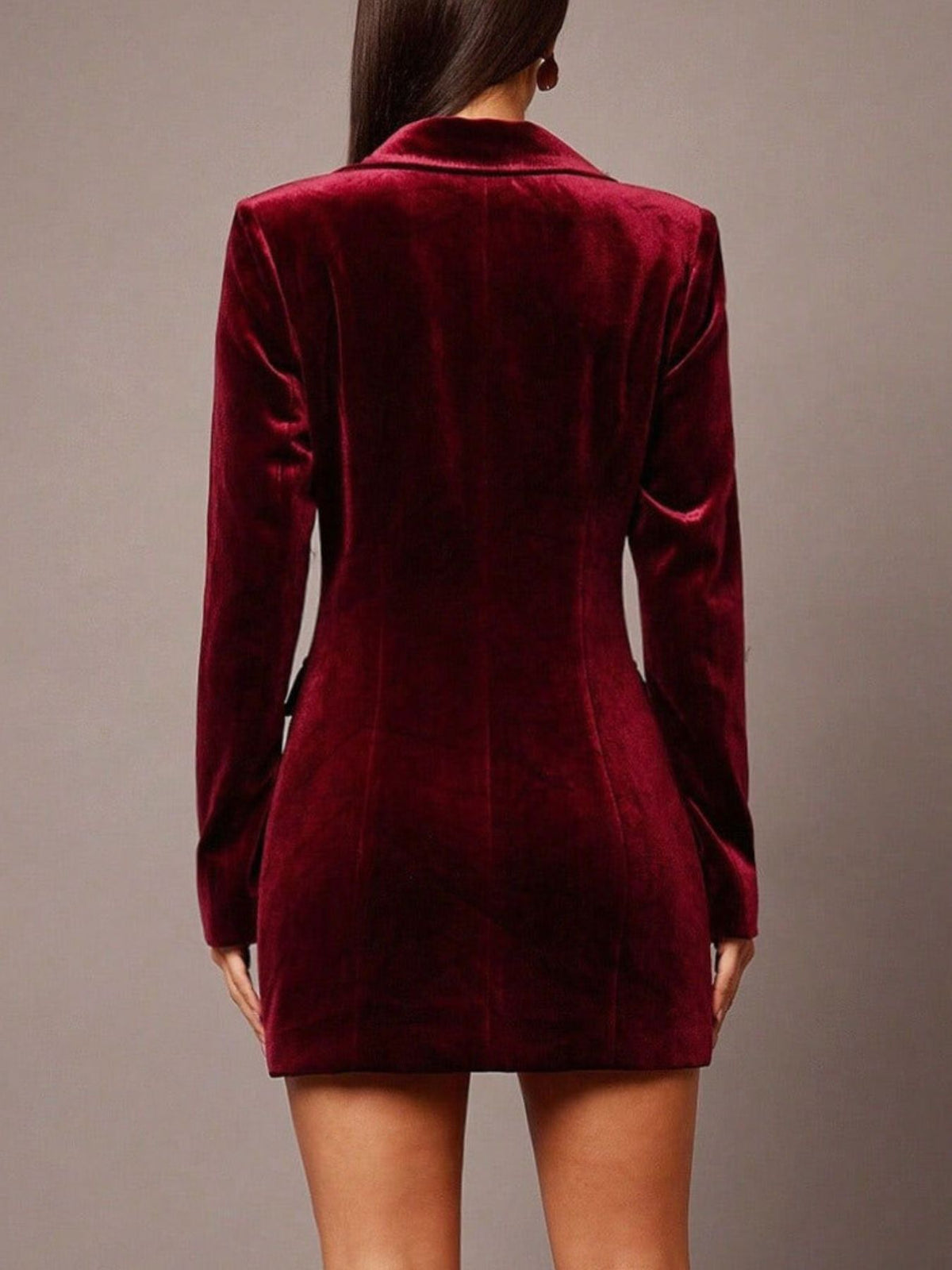Velvet Double-Breasted Blazer Dress - alternate view 6