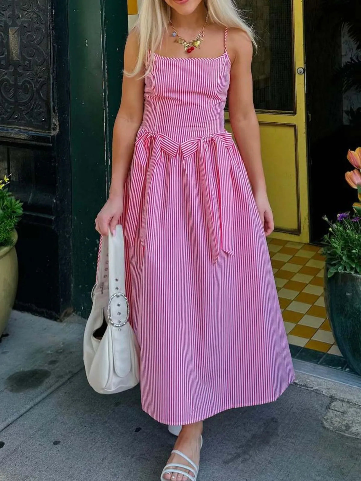 Bow Detail Midi Cami Dress - alternate view 2