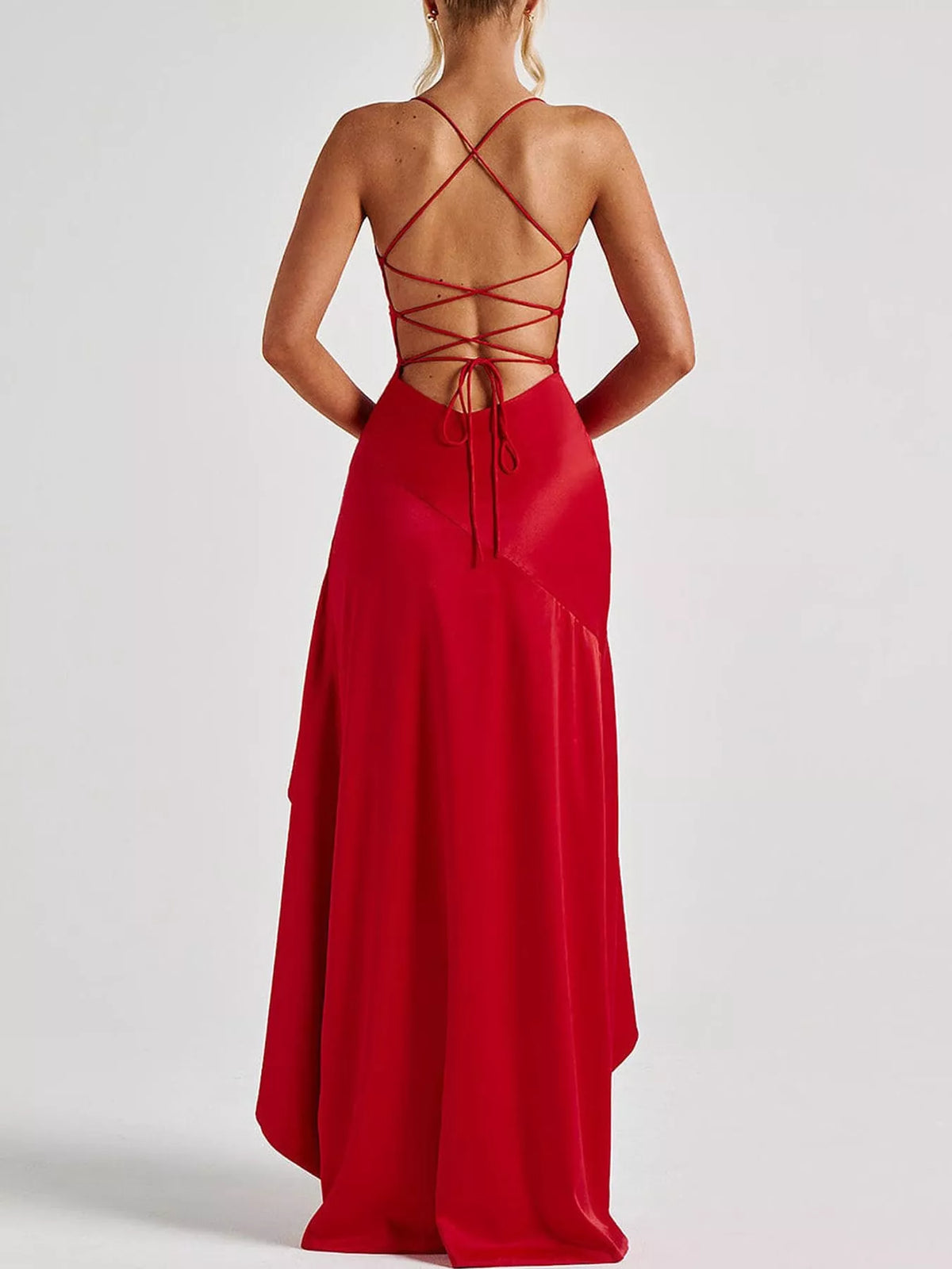 High-Low Ruffle Hem Evening Dress - alternate view 7