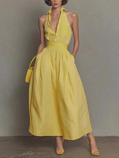 Sleeveless Maxi Dress with Pockets