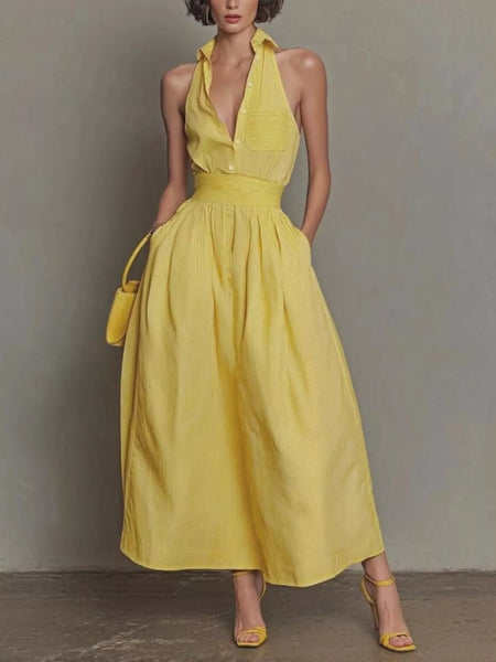 Sleeveless Maxi Dress with Pockets
