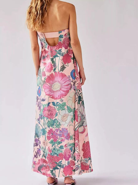 Floral Print Sleeveless Maxi Dress - alternate view 4