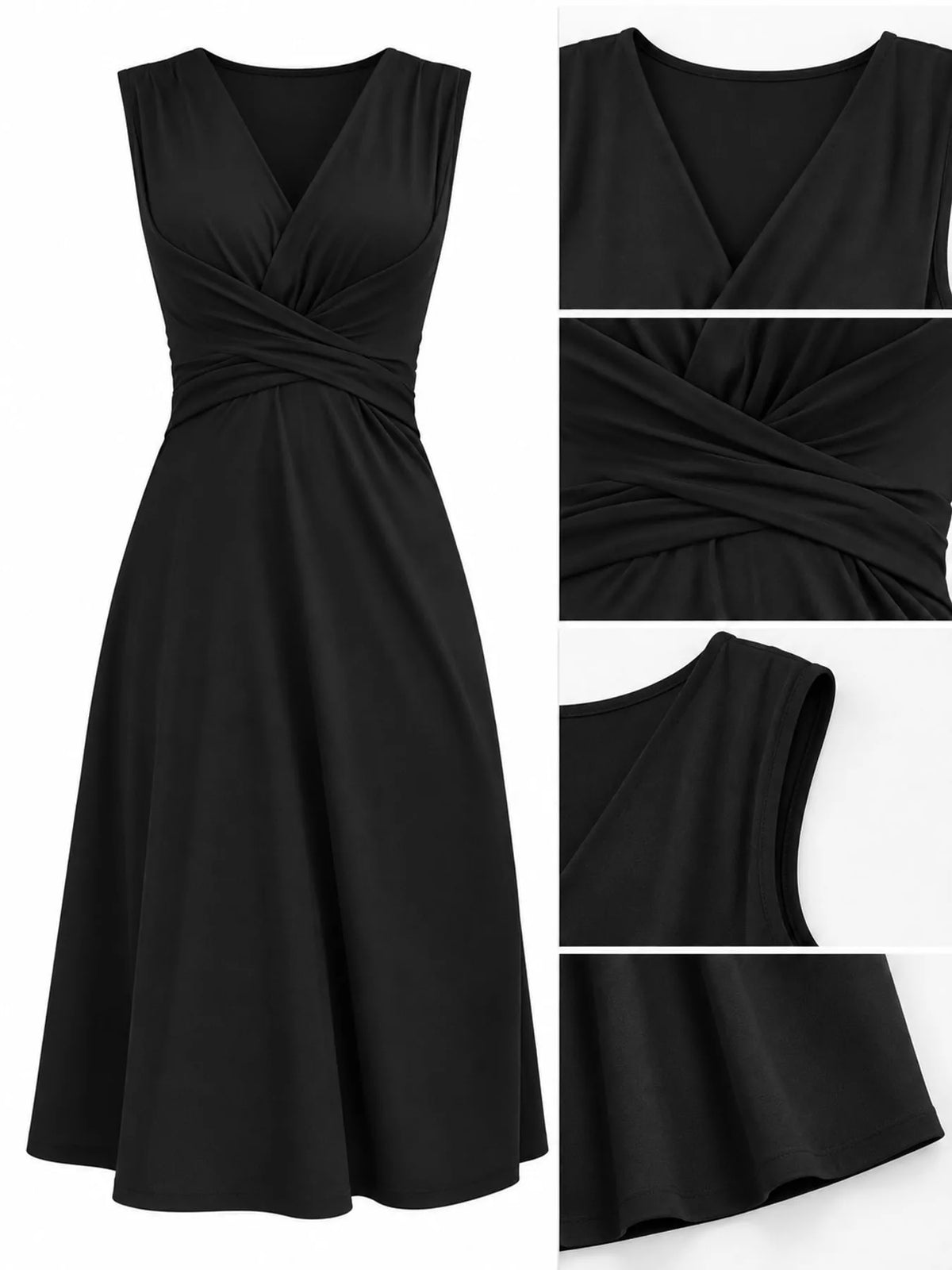 Full Size Ruched Front Midi Dress Plus Size - alternate view 46