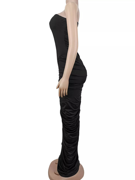 Strapless Ruched Bodycon Maxi Dress - alternate view 4