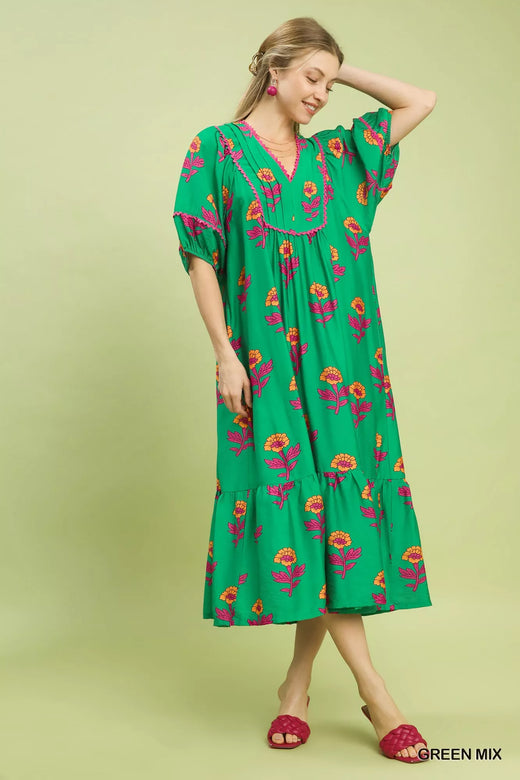 Floral Print Midi Dress - alternate view 4