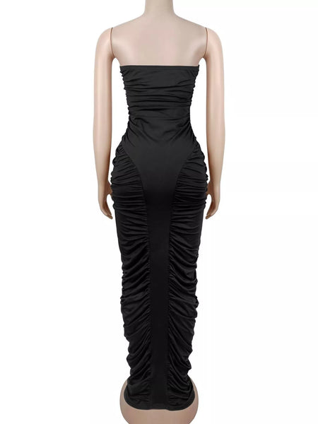 Strapless Ruched Bodycon Maxi Dress - alternate view 5