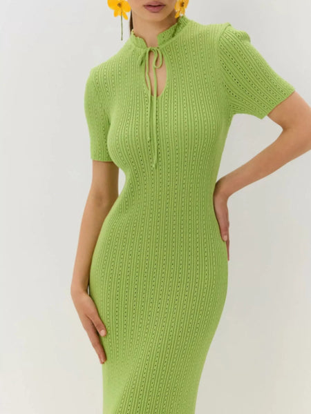 Short Sleeve Knitted Mermaid Dress - alternate view 4