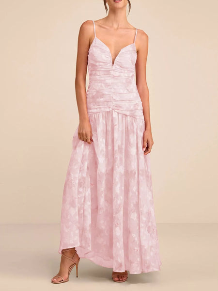 Ruched Spaghetti Strap Maxi Dress - alternate view 8