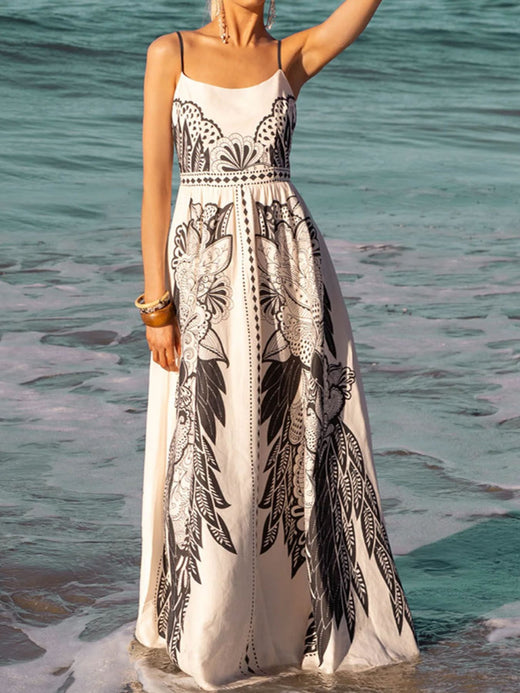 Printed Scoop Neck Cami Dress - alternate view 4