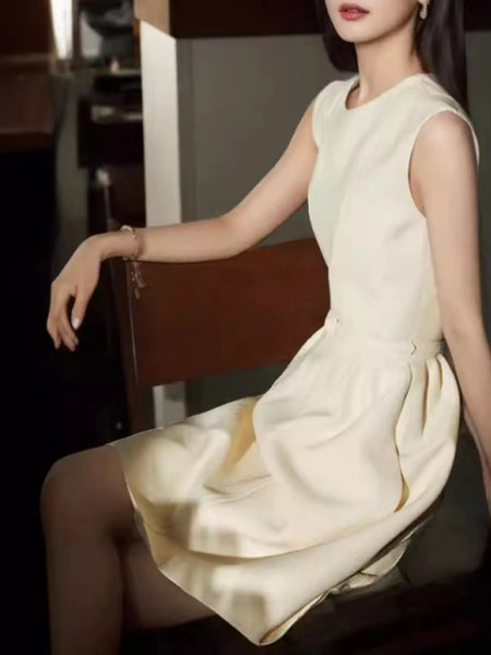 Sleeveless A-Line Midi Dress