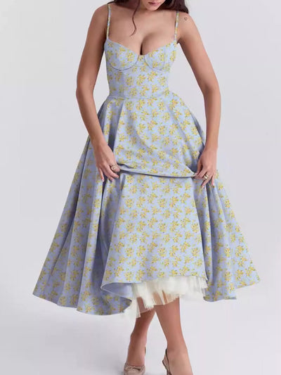 Sweetheart Neck A-Line Midi Dress - alternate view 3